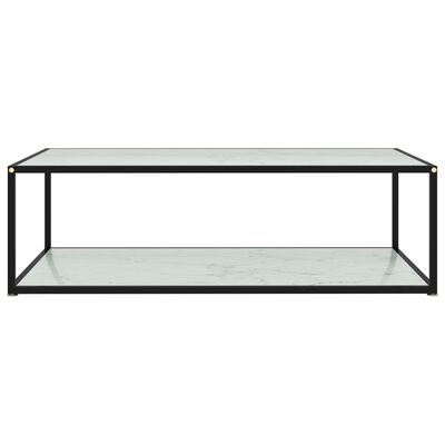 vidaXL kafijas galdiņš, balts, 120x60x35 cm, rūdīts stikls