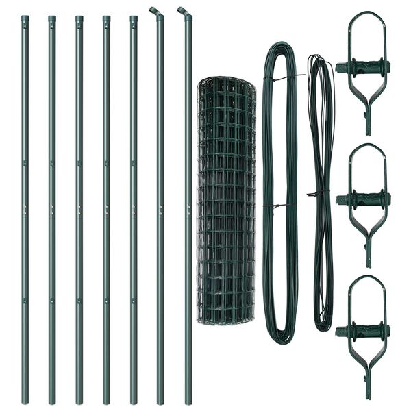 vidaXL Žogs ar stabu Zaļa 1,2 x 10 m Tērauds un PVC