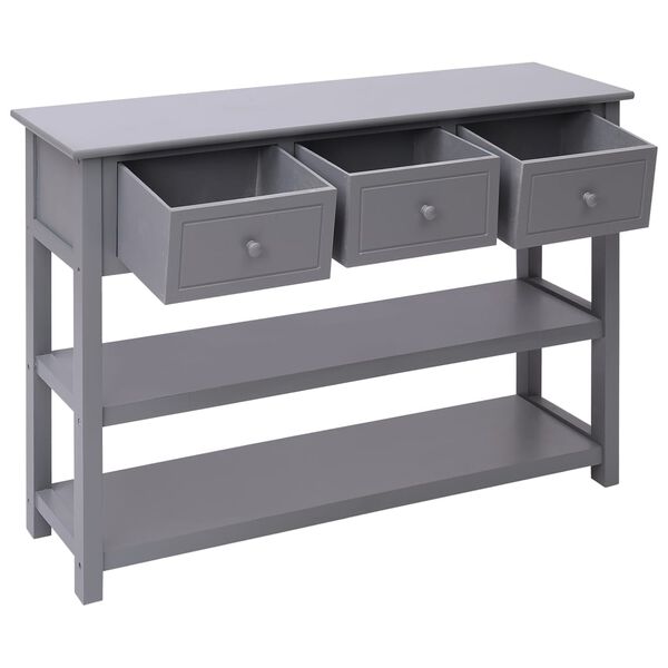 vidaXL kumode, 108x30x76 cm, pelēka, paulonijas masīvkoks