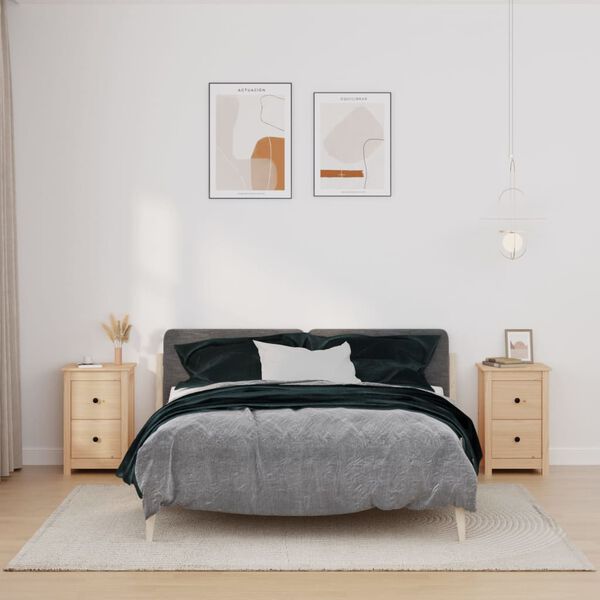 vidaXL naktsskapīši, 2 gab., 40x35x61,5 cm, priedes masīvkoks