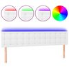 vidaXL gultas galvgalis ar LED, 180x5x78/88 cm, balta mākslīgā āda