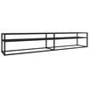 vidaXL TV plaukts, 220x40x40,5 cm, rūdīts stikls, melns marmora raksts