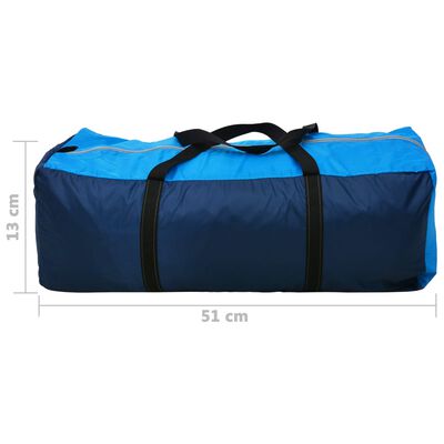 vidaXL četrvietīga telts, tumši zila ar gaiši zilu