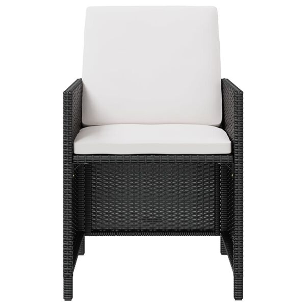 vidaXL 11-daļīgs dārza mēbeļu komplekts, PE, akācijas masīvkoks, melns