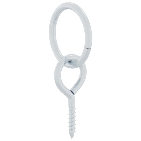 vidaXL zirgu piesie&scaron;anas gredzeni ar acu skrūvēm, 3 gab., sudraba krāsa, tērauds