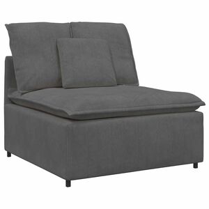 vidaXL modulārs dīvāna centrālais modulis ar spilveniem, tum&scaron;i pelēks, 100 cm