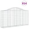 vidaXL arkveida gabiona grozi, 14gb., 200x30x100/120cm, cinkota dzelzs