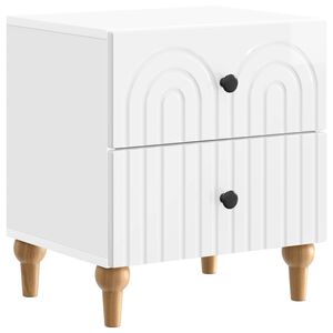 vidaXL Nakts skapītis ar atvilktni Spīdīgi balts 43 x 34,5 x 48 cm