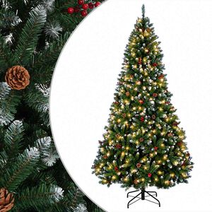 vidaXL Mākslīgā Saliekamā Ziemassvētku Egle 210 cm 300 LED Silti balts