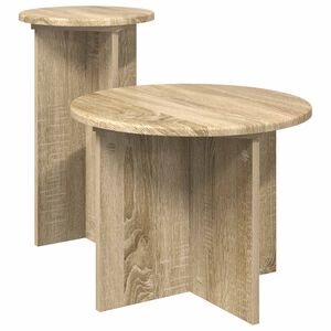 vidaXL Sānu galdiņu komplekts 2 gab. Sonomas ozols &Oslash; 45 x 35 cm