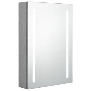 vidaXL vannasistabas skapītis ar spoguli un LED, 50x13x70 cm, pelēks