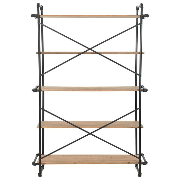 vidaXL grāmatu skapis, 120x42x180 cm, egles koks, tērauds