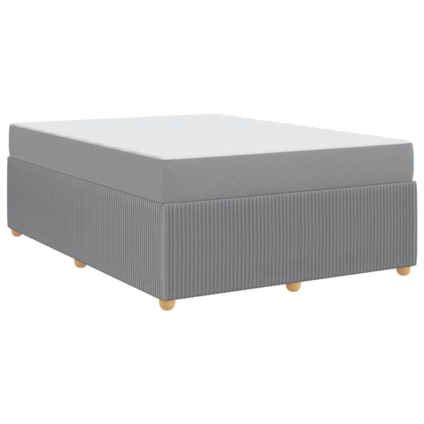 vidaXL Gultas rāmis ar matraci Gai&scaron;i pelēka 160 x 200 cm audums