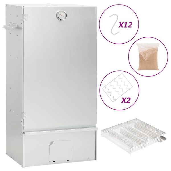 vidaXL kūpinātava ar aukstās kūpinā&scaron;anas funkciju, cinkots tērauds