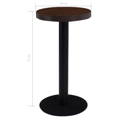 vidaXL bistro galds, tumši brūns, 40 cm, MDF