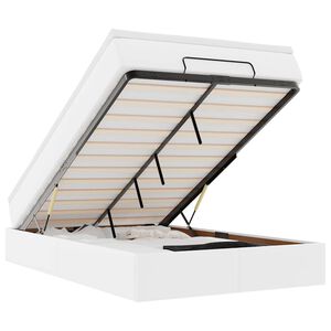 vidaXL Osmaņu gultas rāmis ar matrača balta 120x190cm mākslīgā āda