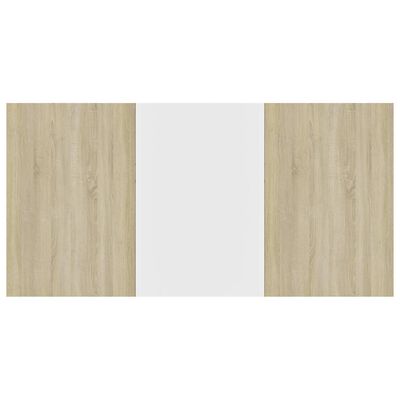 vidaXL virtuves galds, 180x90x76 cm, balta un ozolkoka krāsa