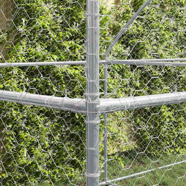 vidaXL Suņu būda 4 pcs Sudraba 8 x 2 x 2 m Cinkots tērauds