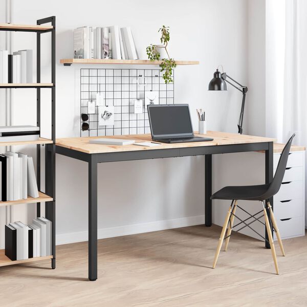 vidaXL Ēdamgalds Dabiska 140 x 80 x 75 cm Ciets priedes koks