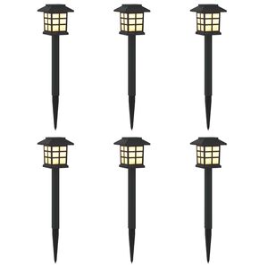 vidaXL Āra saules gaismas ar zemes tapas 6 gab. Silti balts 38,5 cm PP