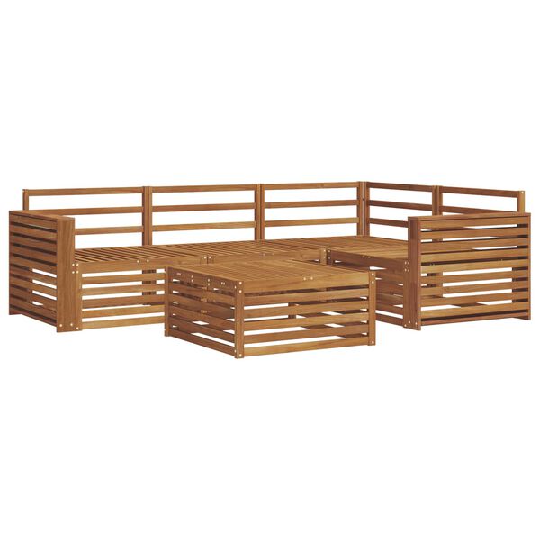 vidaXL Āra dīvānu komplekts 5 pcs Dabiska Cietā akācijas koks