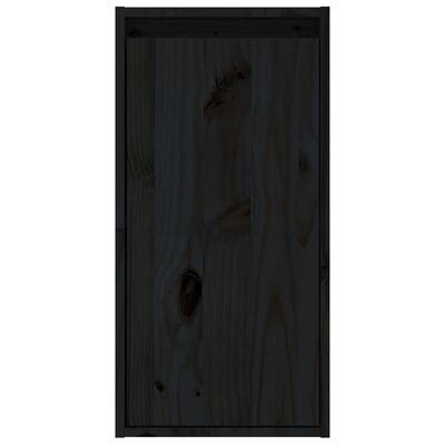 vidaXL sienas skapītis, melns, 30x30x60 cm, priedes masīvkoks