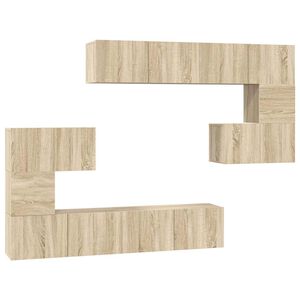 vidaXL 8-daļīgs TV skapī&scaron;u komplekts, ozola krāsa, inženierijas koks