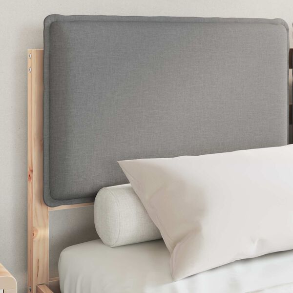 vidaXL Gultas rāmis ar polsterētu galvas balstu Gai&scaron;i pelēks