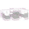 vidaXL 9-daļīgs dārza dīvāna komplekts ar matračiem, pelēks PE pinums