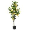 vidaXL mākslīgais citronkoks, 136 lapas, 120 cm, zaļ&scaron;
