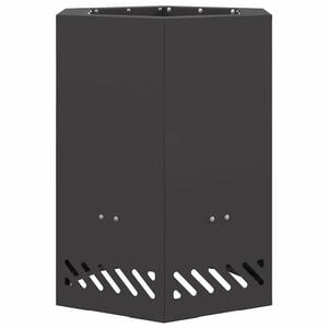 vidaXL Dūmu bez uguns bļoda Melns 38 x 38 x 51 cm Novecināts tērauds