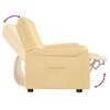 vidaXL divvietīgs masāžas krēsls, atgāžams, krēmkrāsas audums