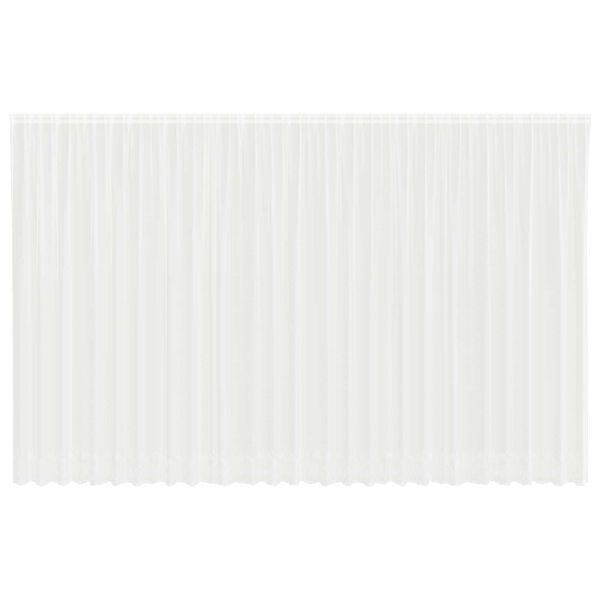 vidaXL Mežģīņu aizkars ar aizkariem Balts 300 x 750 cm Poliesters