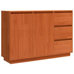vidaXL Puse Brūns ozols 111 x 34 x 75 cm Ciets priedes koks