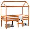 vidaXL augstā gulta ar jumtu vaska brūnas 90x190 cm priedes masīvkoks