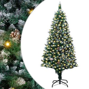 vidaXL Mākslīgā Ziemassvētku eglīte su 300 LED ar statīvu Zaļa 180 cm
