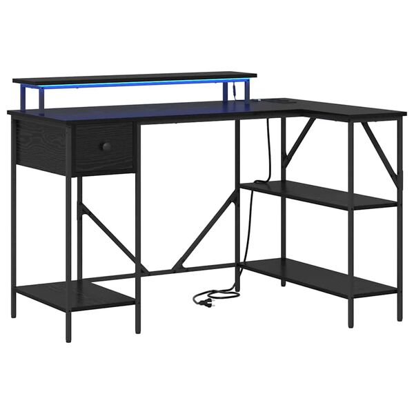 vidaXL Galds Melns ozolkoks 120 x 79 x 86,5 cm Inženierijas koks