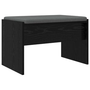vidaXL Zāles sols ar spilvenu Melns ozolkoks 63 x 38 x 40 cm