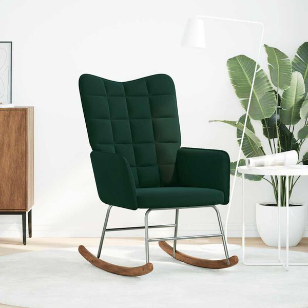 vidaXL &scaron;ūpuļkrēsls, tum&scaron;i zaļ&scaron; samts