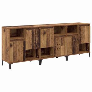 vidaXL Sānu skapji 3 pcs Vecs koks 60 x 35 x 70 cm Inženierijas koks