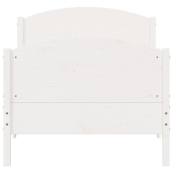 vidaXL gulta bez matrača, balts, 90x200 cm, priedes masīvkoks