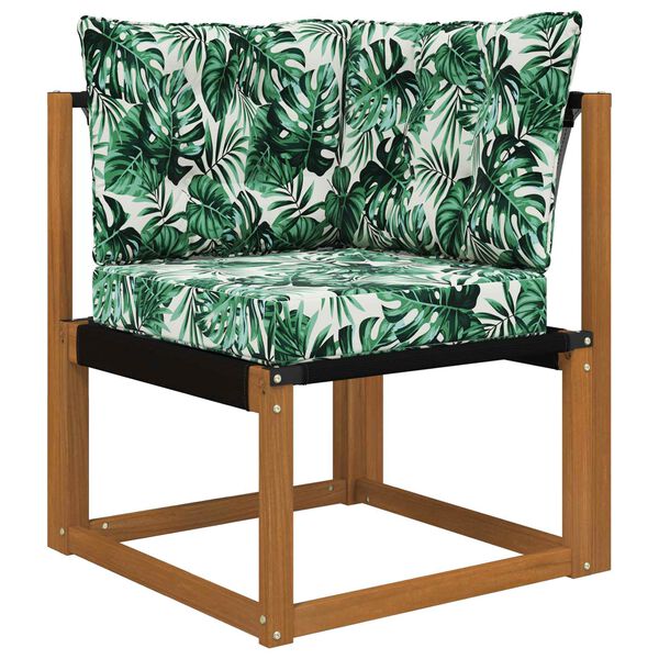 vidaXL Āra dīvāna spilvens 3 pcs Lapu raksts Poliesters