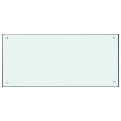 vidaXL virtuves sienas panelis, 90x40 cm, rūdīts stikls, balts