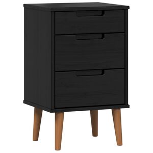 vidaXL Nakts skapītis Melns 40 x 35 x 65 cm Masīvs priedes koks