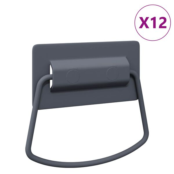 vidaXL Kabineta rokturi 12 pcs Antracīts 85 x 45 mm Metāls