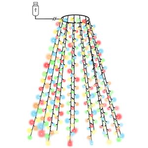 vidaXL Ziemassvētku lampiņas, 150 LED, 150 cm, krāsainas
