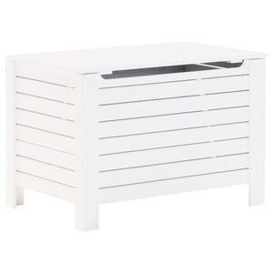 vidaXL uzglabā&scaron;anas kaste ar vāku RANA, balta, 100x49x54 cm, priede