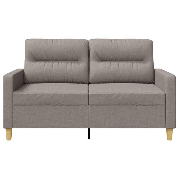 vidaXL divvietīgs dīvāns, pelēkbrūns audums, 120 cm
