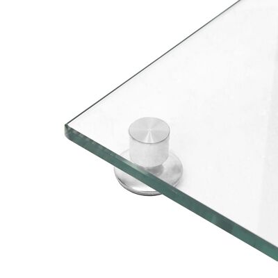 vidaXL skaļruņu statīvi, 2 gab., rūdīts stikls, 3 balsti, sudrabaini