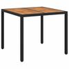 vidaXL Dārza galds Melna 90 x 90 x 75 cm poliratāns